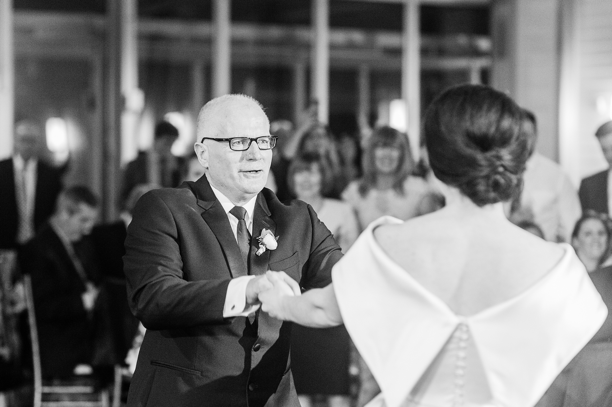 Bride and father dancing during reception