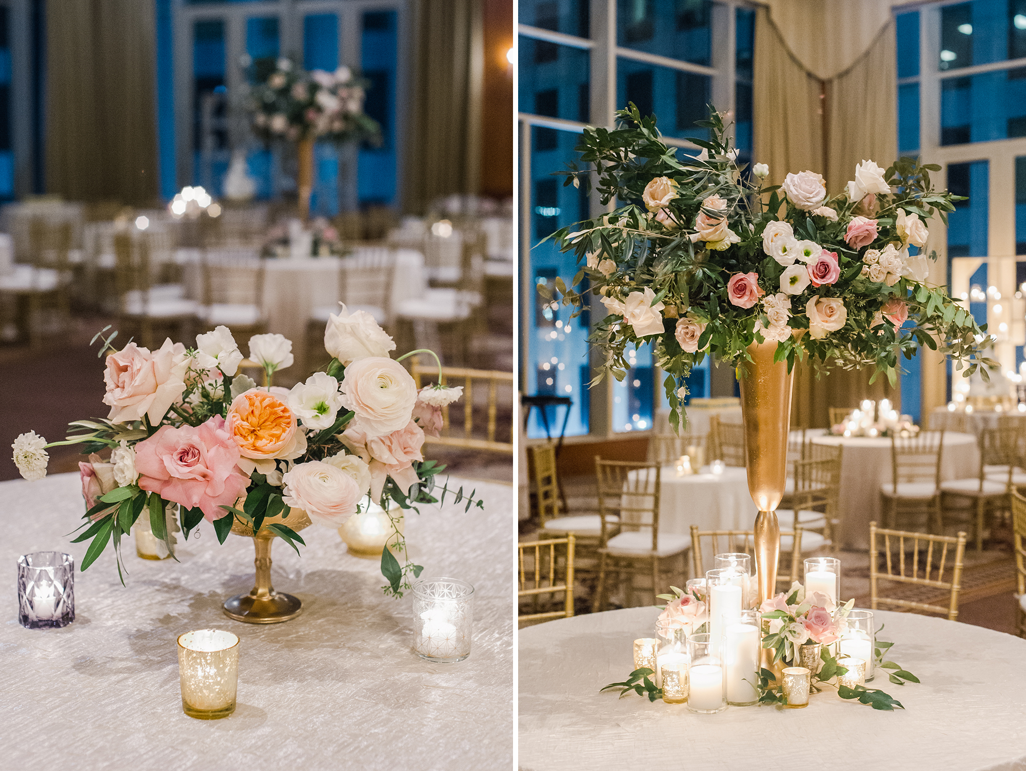 wedding reception table and floral details