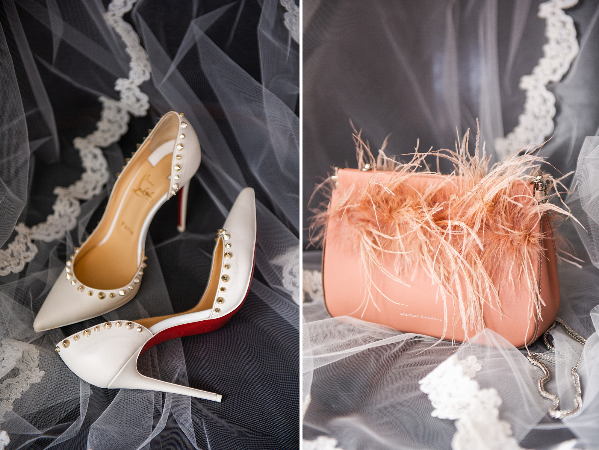 Bride's shoes and clutch