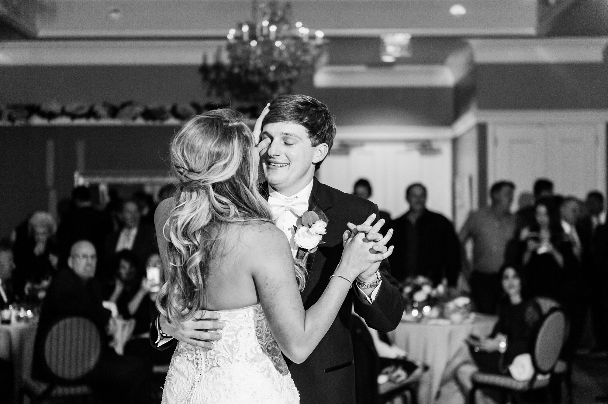 Bride and groom during their first dance
